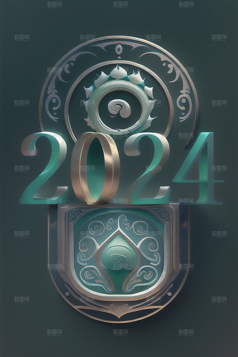 2024年科技感新年艺术字
