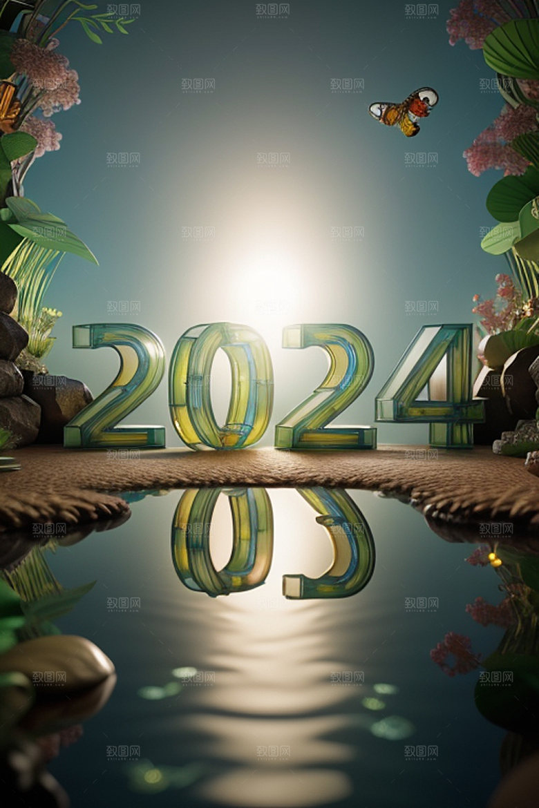 2024年时尚跨年艺术字