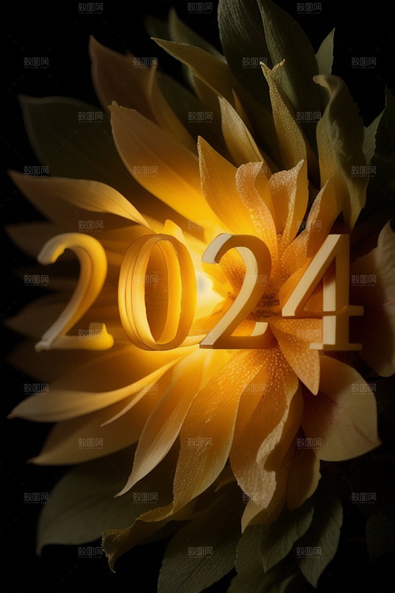 2024年时尚元旦艺术字