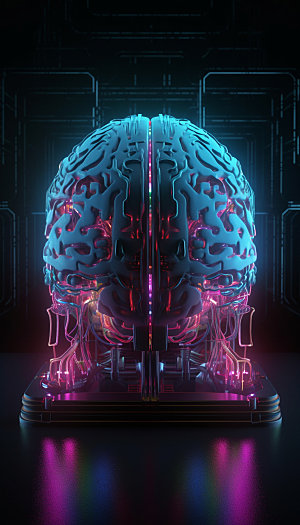 AI大脑技术信息插画