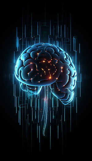 AI大脑电子信息插画