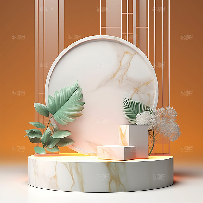 电商化妆品展台模型