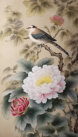 花鸟传统中国风国画