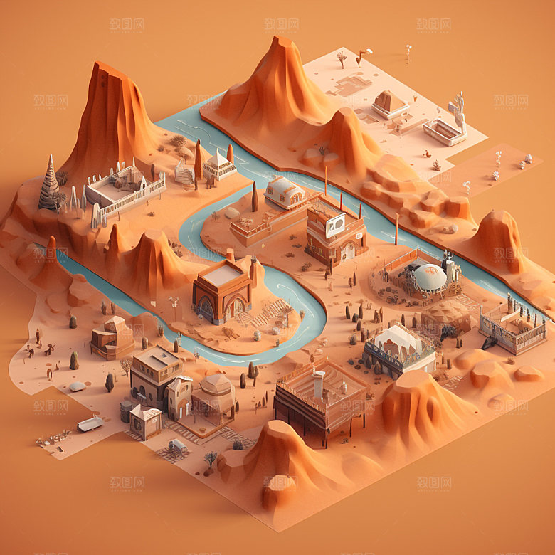地图立体3D模型