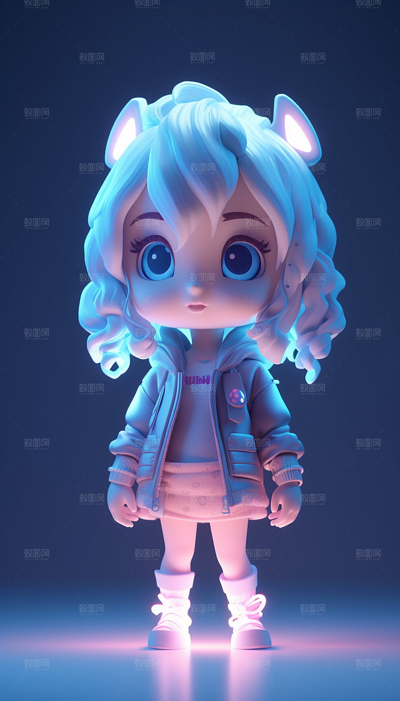 卡通人偶儿童3D模型
