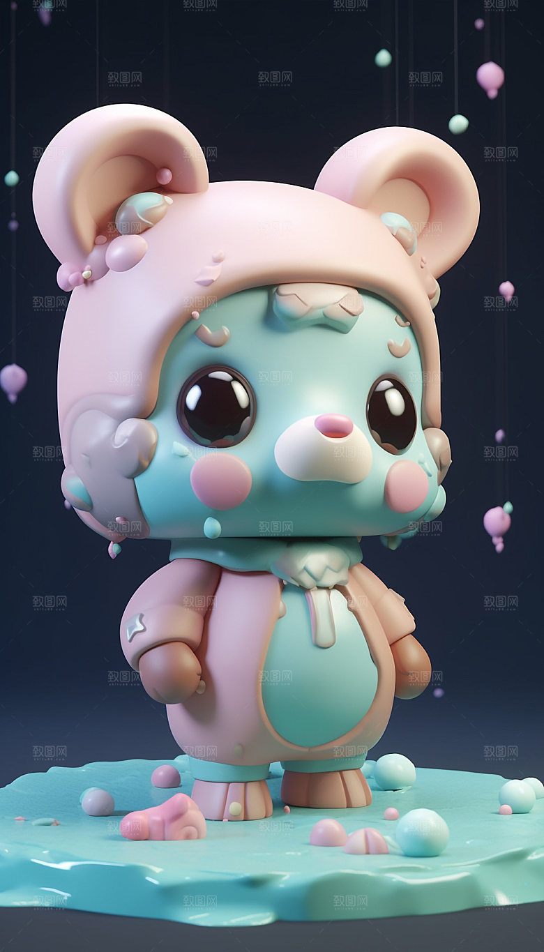 卡通人偶玩偶3D模型