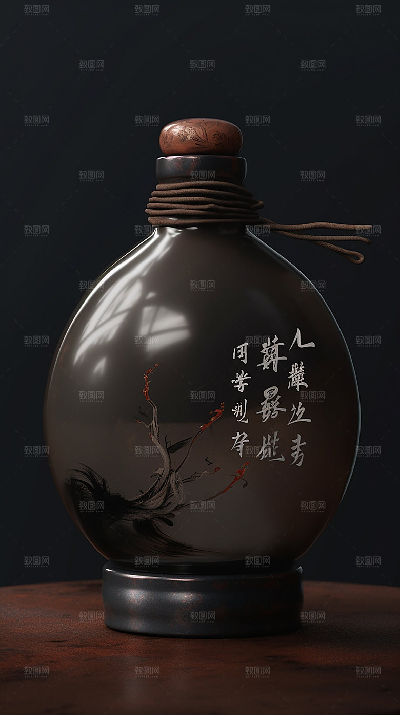 白酒瓶身包装模型