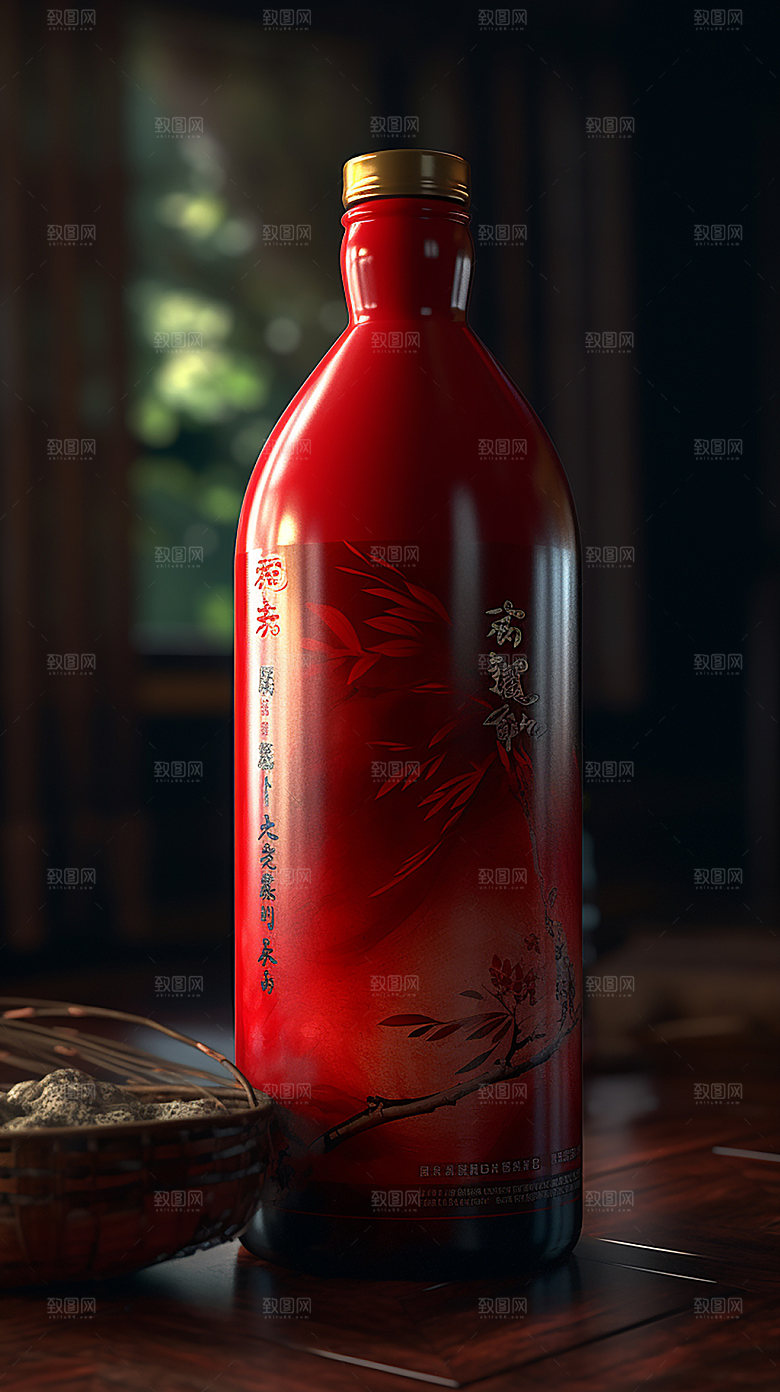 白酒瓶身礼品模型