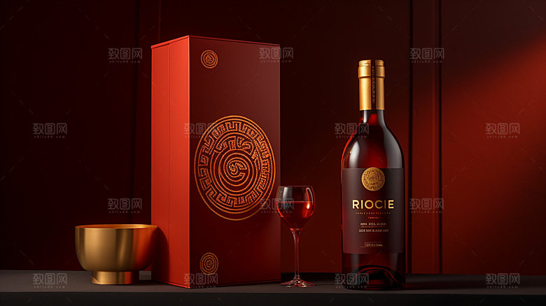 白酒礼盒酒水模型