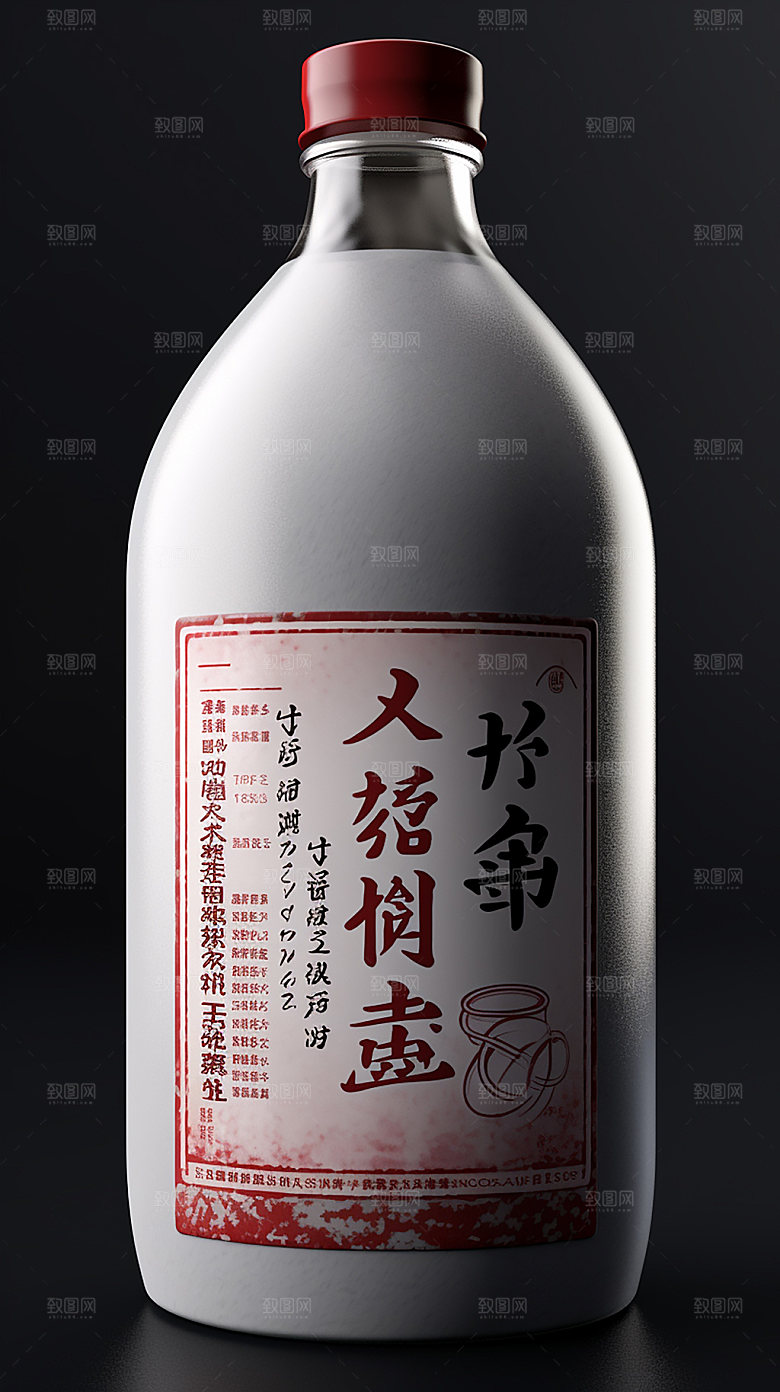 白酒设计瓶身模型