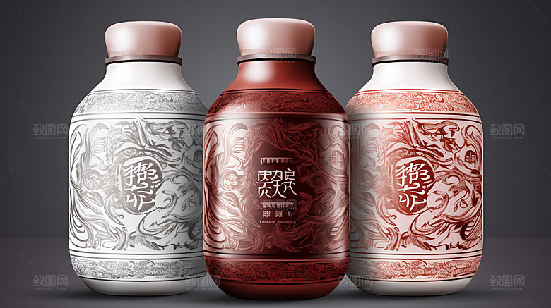 白酒礼品包装模型