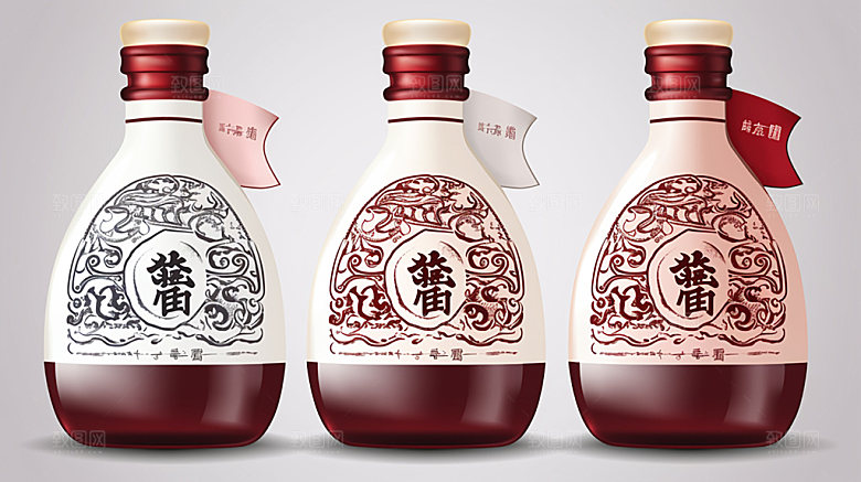 白酒高端瓶身模型