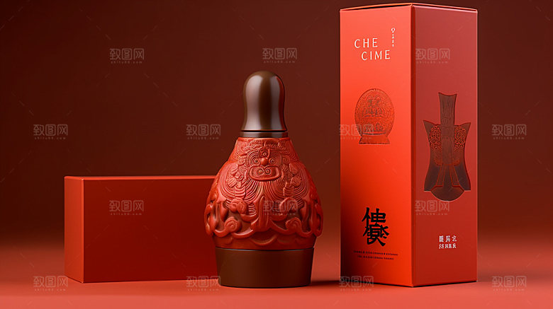 白酒礼品包装模型