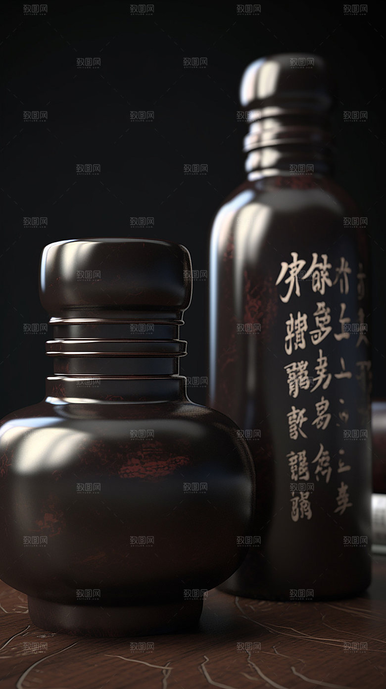 白酒瓶身酒水模型