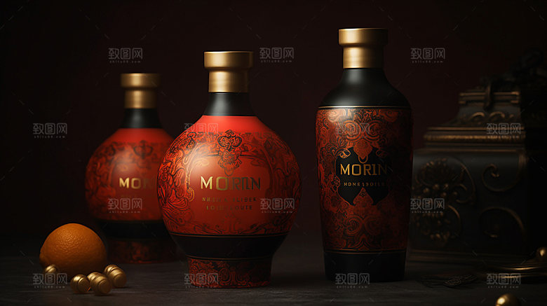 白酒酒水礼盒模型