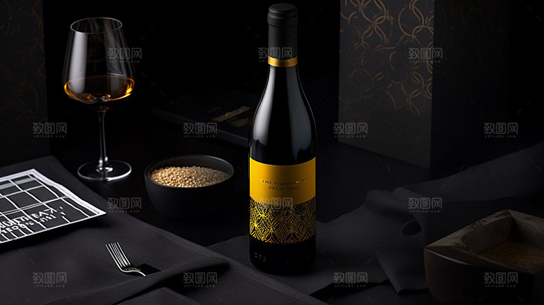 红酒瓶身酒水模型