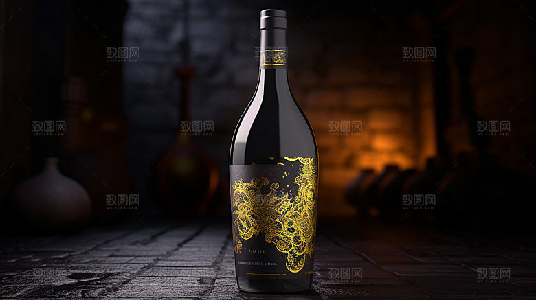 红酒瓶身高端模型