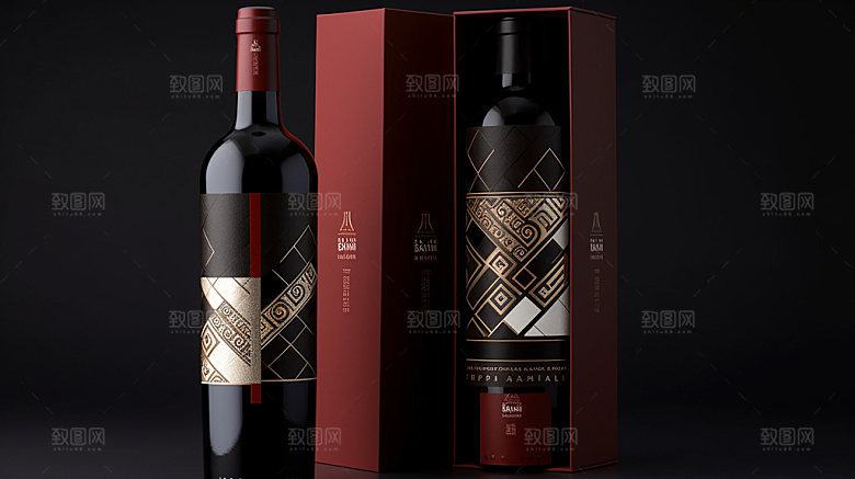 红酒洋酒设计模型