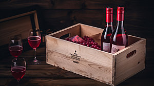 红酒礼盒酒水模型