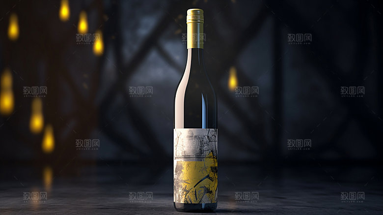红酒瓶身样机模型