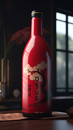 红酒设计瓶身模型