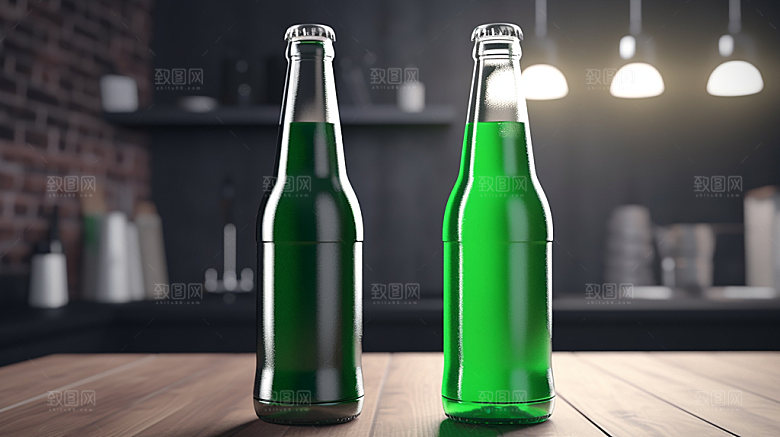 啤酒瓶身包装模型