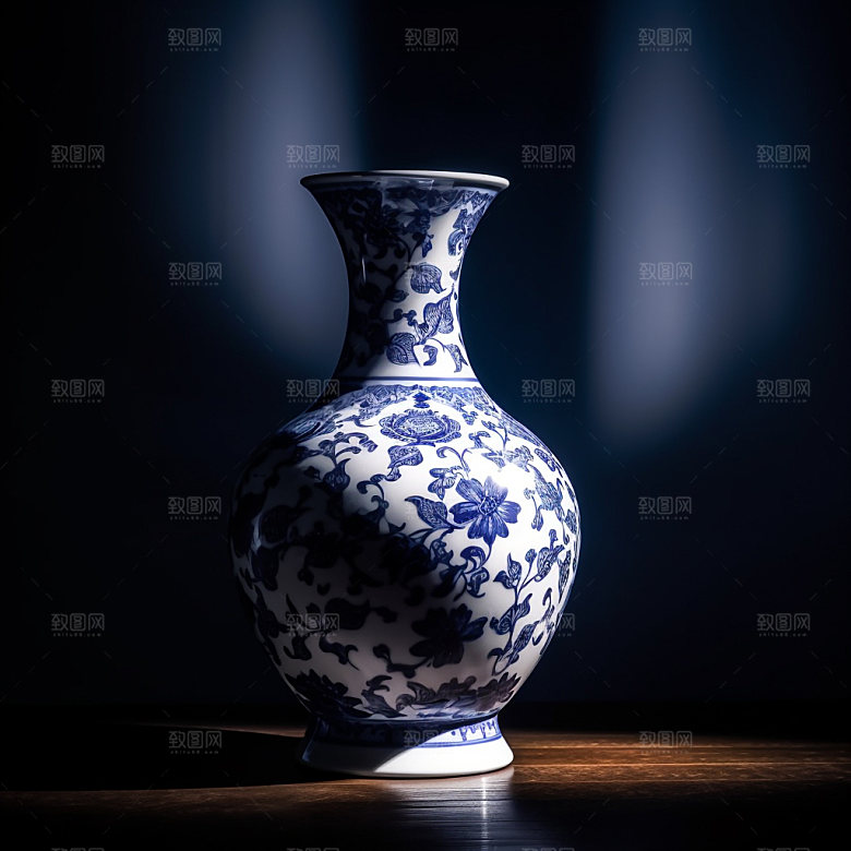 青花瓷古董瓷器模型