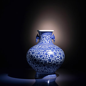 青花瓷古董器皿模型