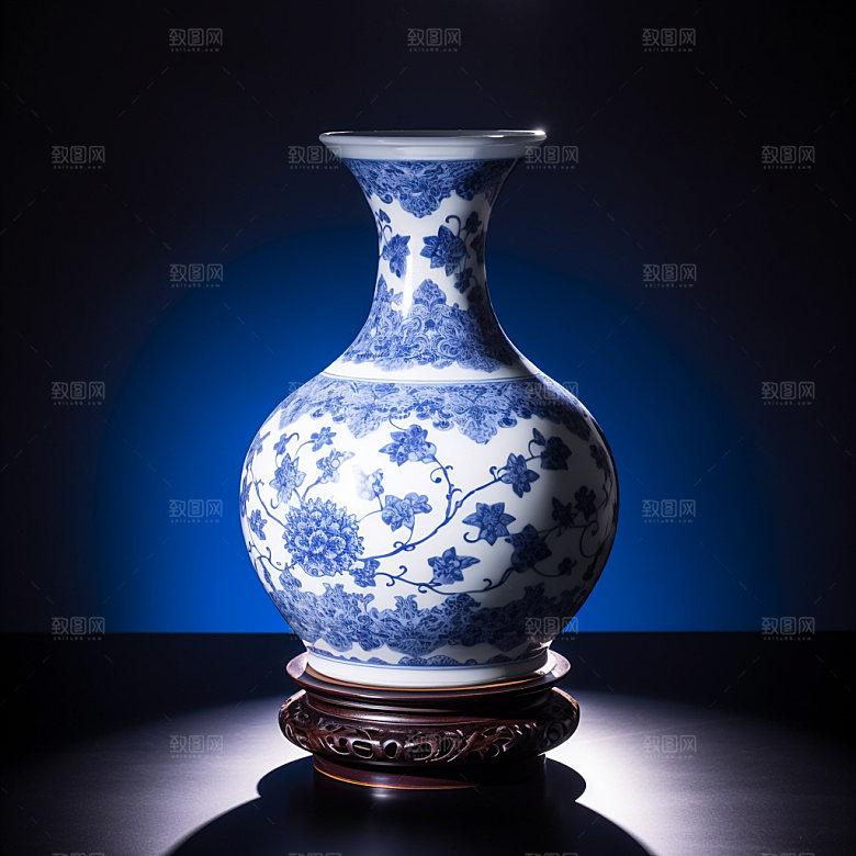 青花瓷瓷器古玩模型