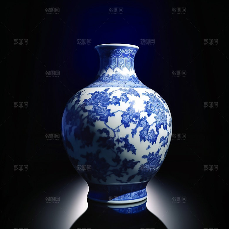 青花瓷古玩古董模型