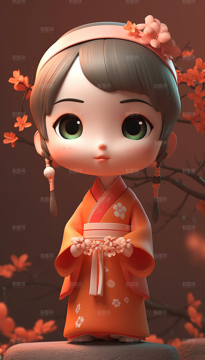 汉服中国风梦幻人偶模型