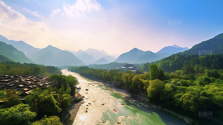 四川旅游雪山摄影图