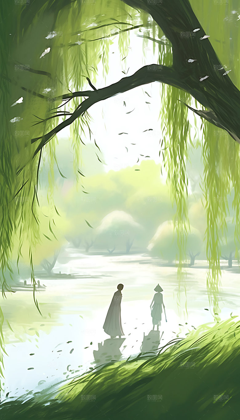 处暑手绘夏日插画