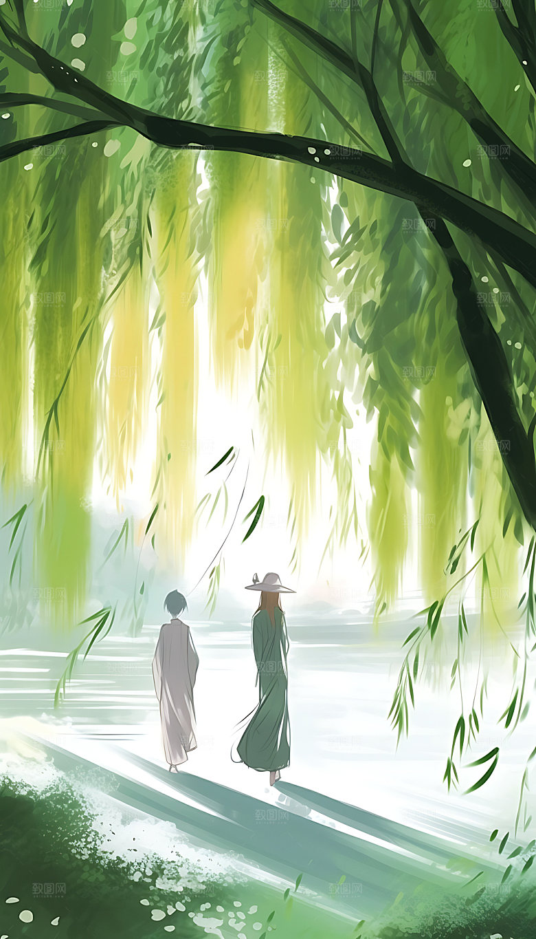 处暑手绘夏季插画