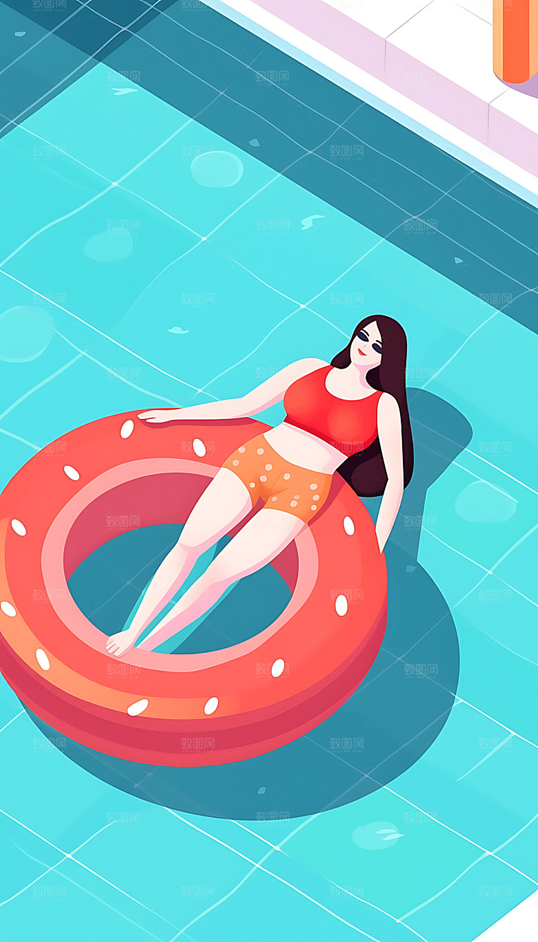 大暑手绘夏日插画