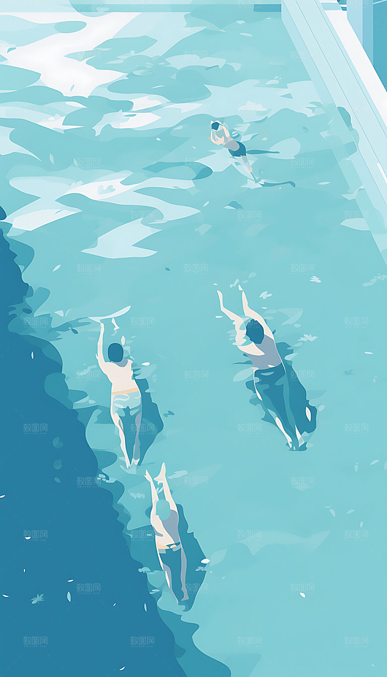 大暑夏日消暑插画