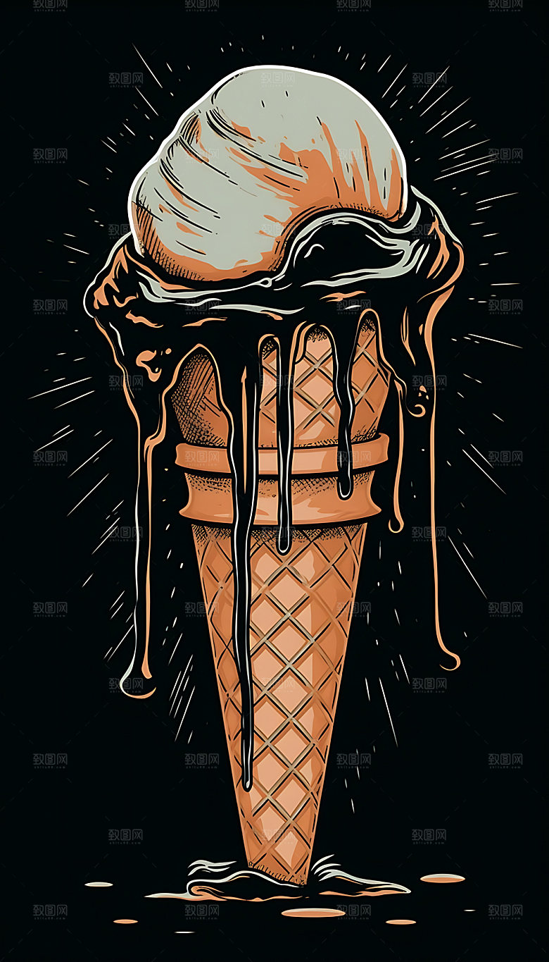 大暑手绘夏季插画