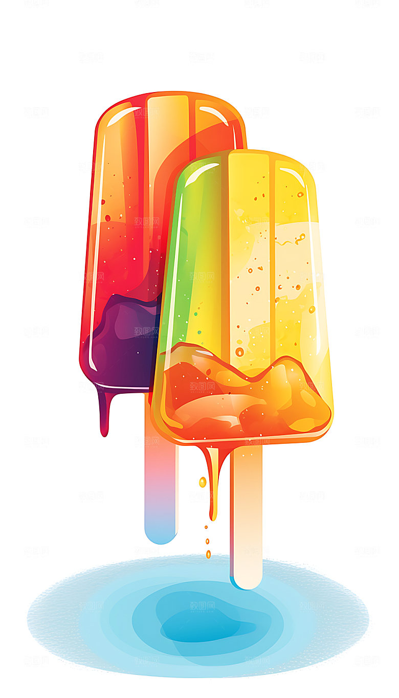 大暑节气夏季插画