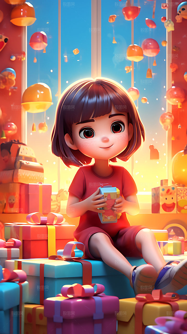 儿童节3D可爱模型