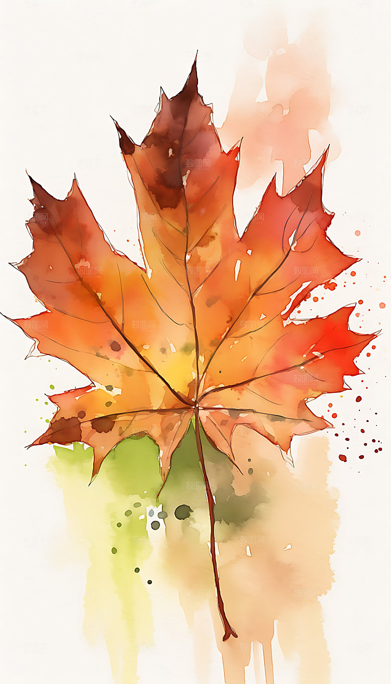 立秋节气秋日插画