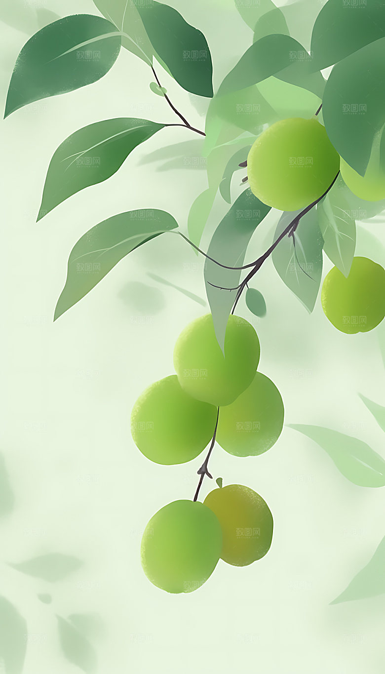 芒种节气乡村插画