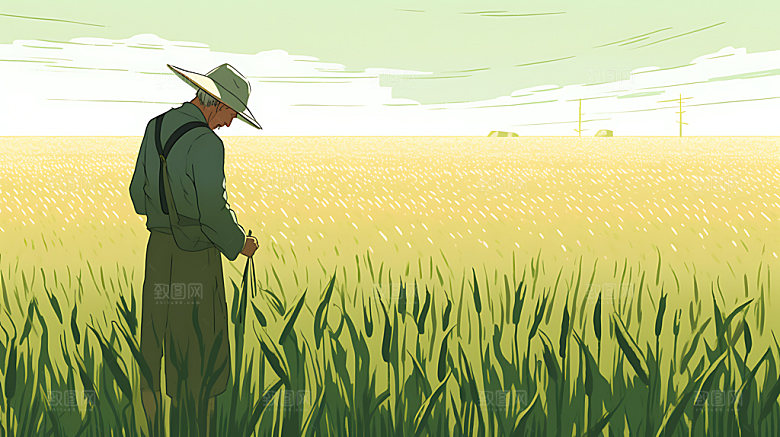 芒种夏季乡村插画