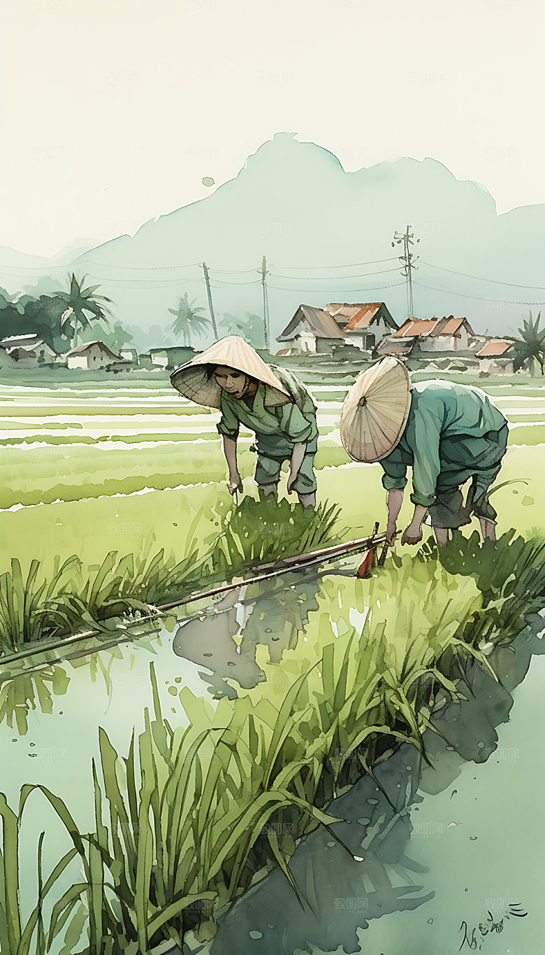 芒种夏季节气插画