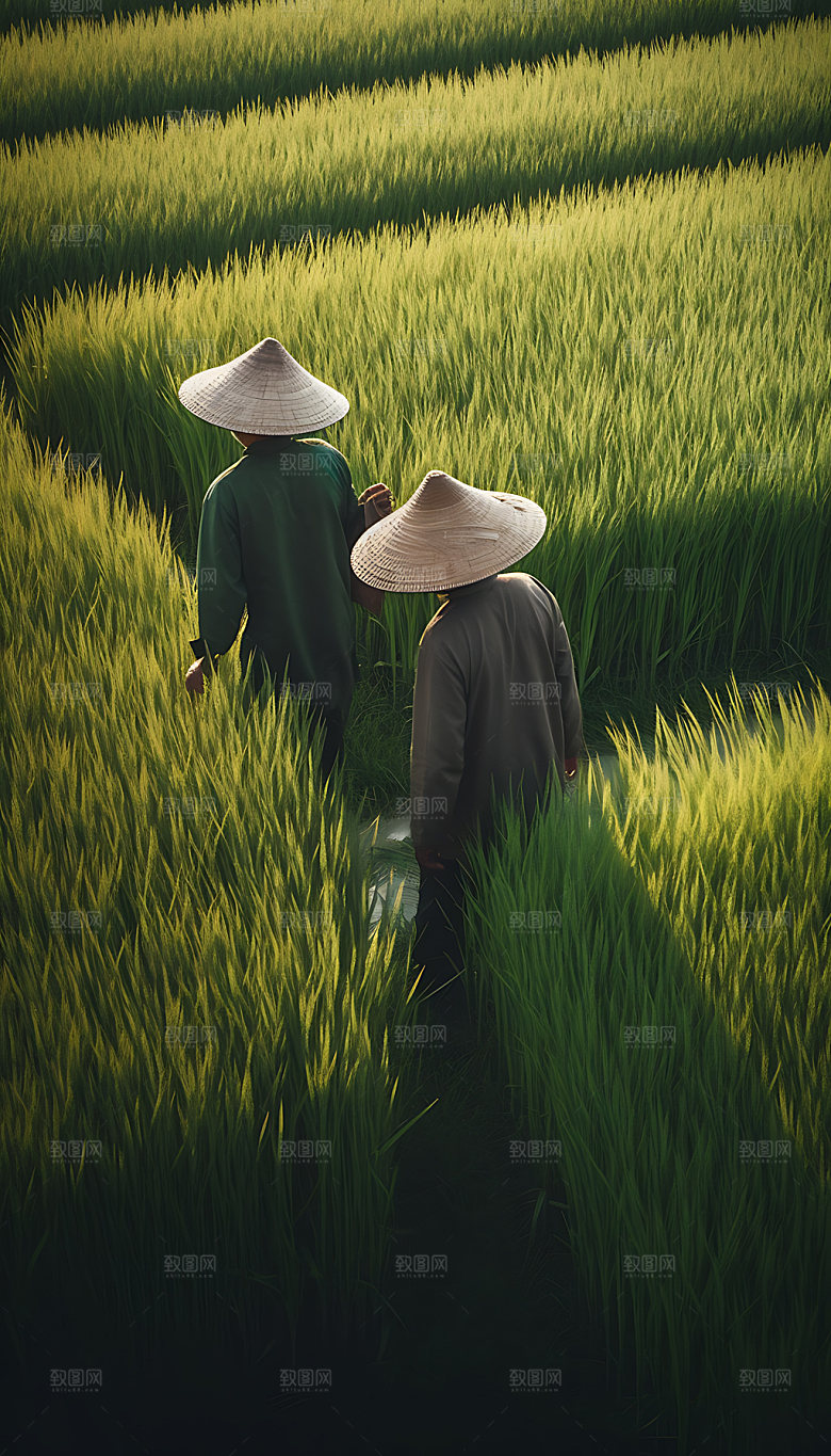 芒种节气丰收摄影图