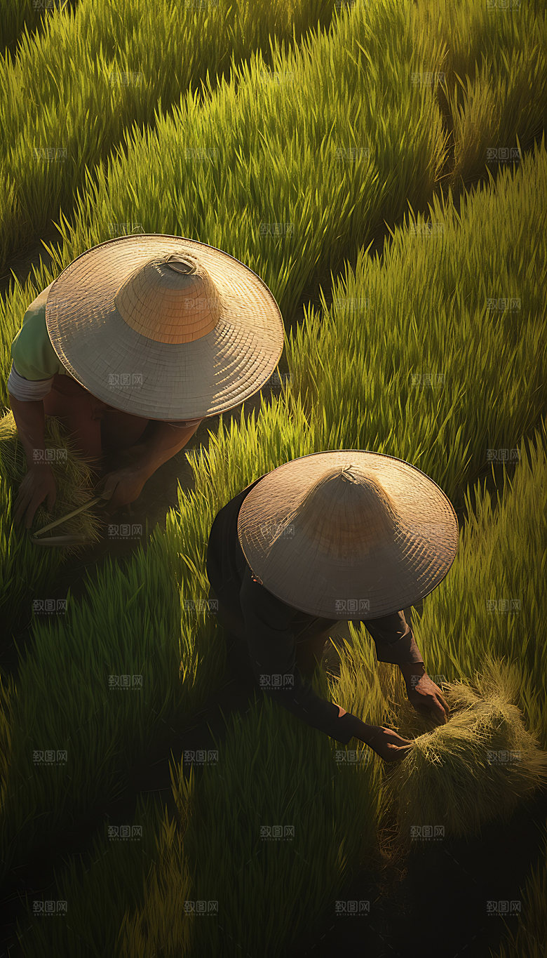 芒种麦田夏日摄影图