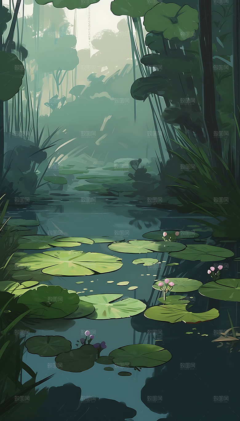小暑夏日节气插画