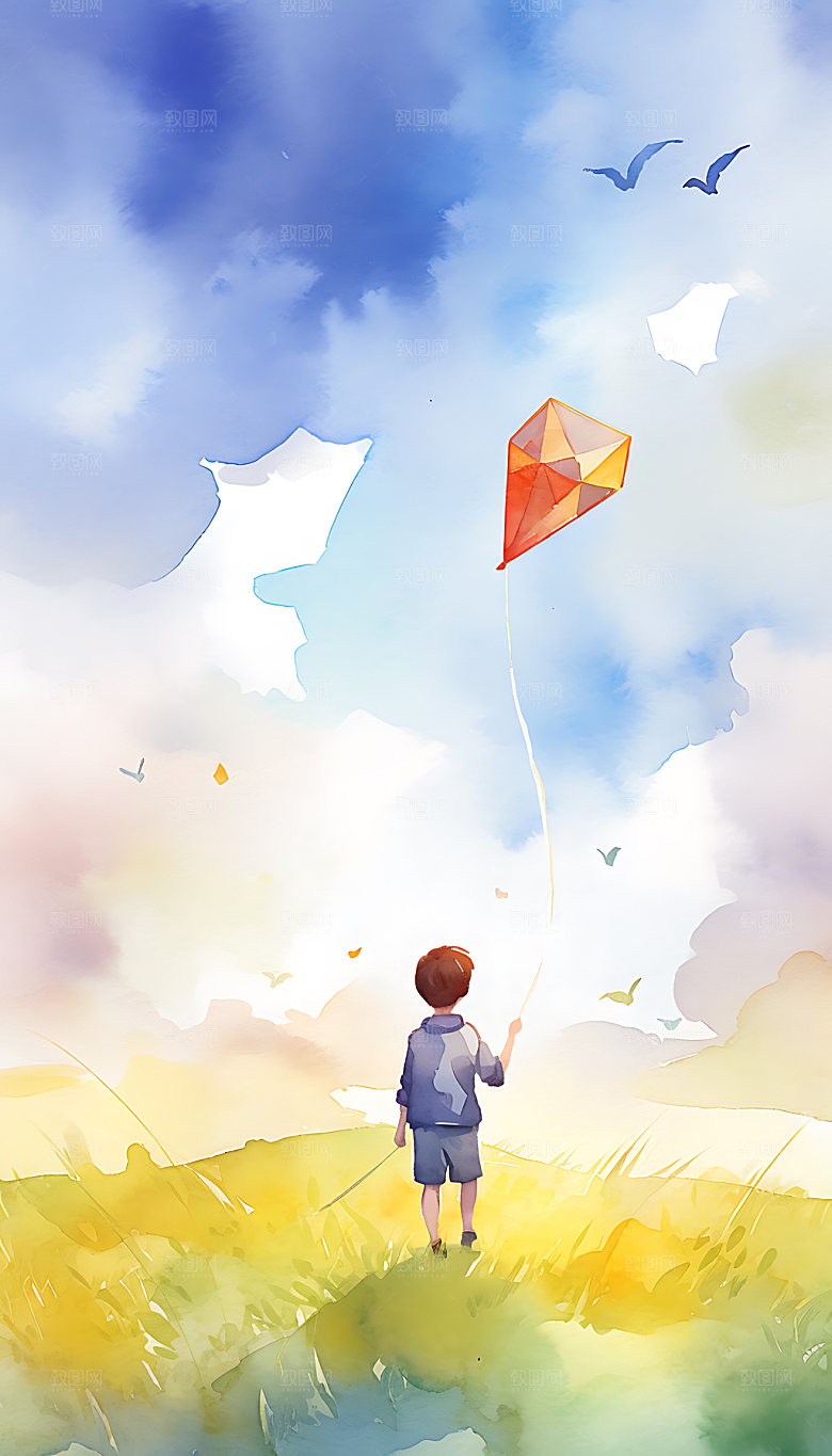 夏至自然手绘插画