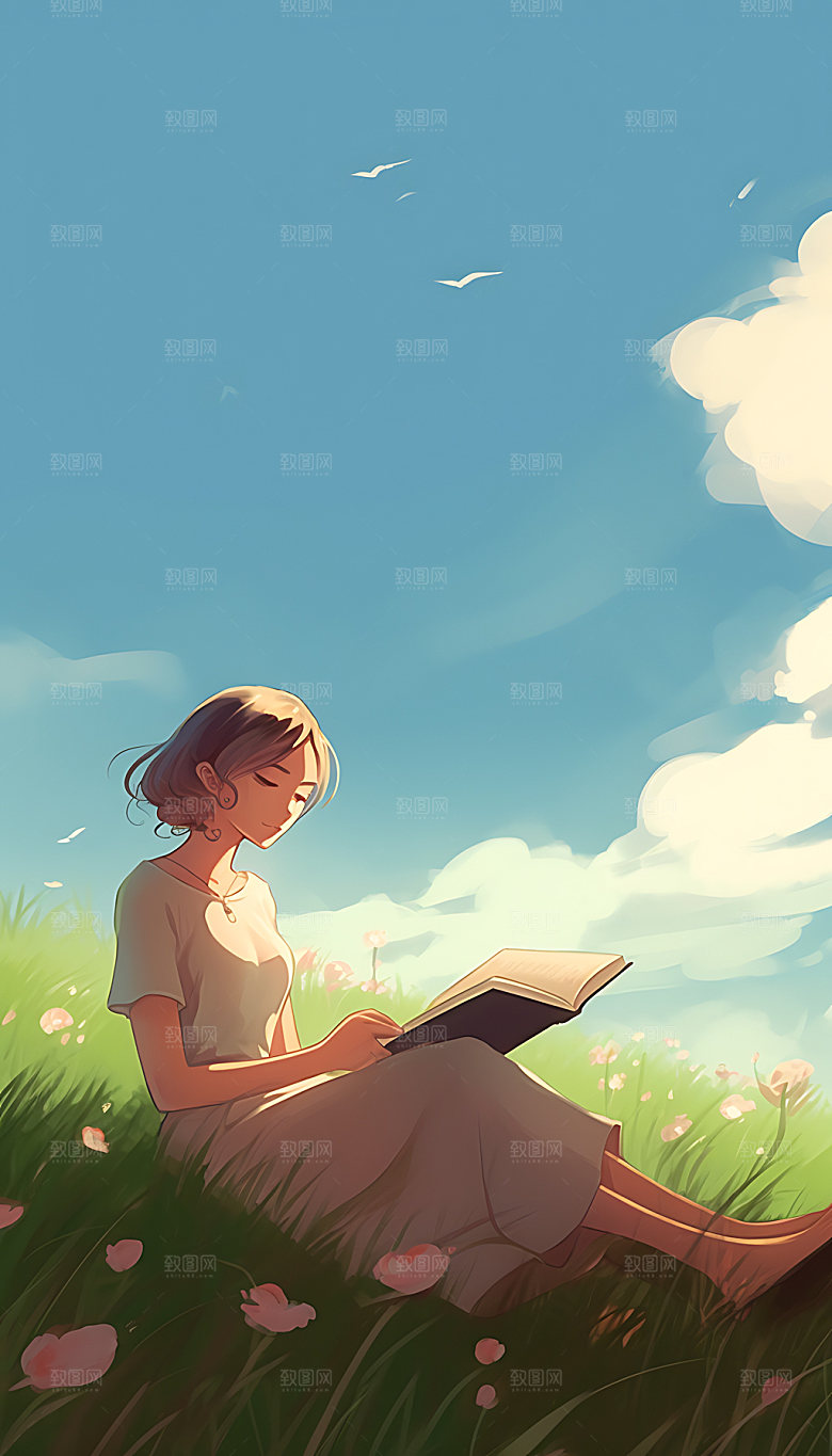 夏至自然夏日插画