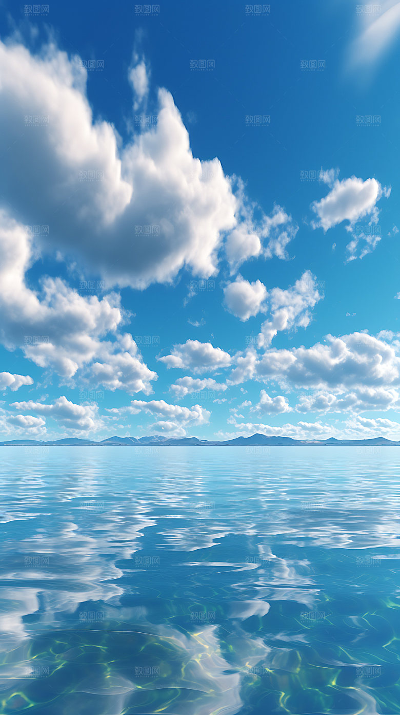 海边阳光大海摄影图