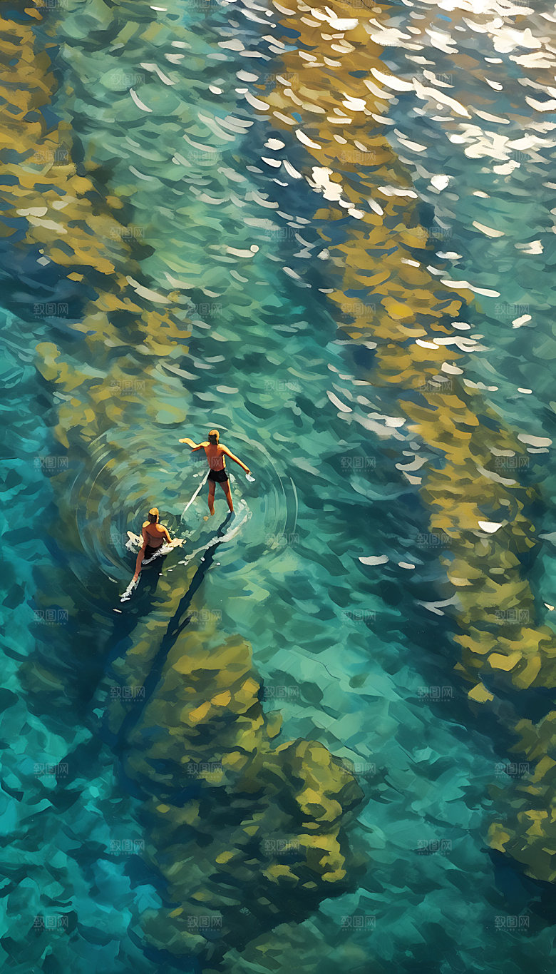 海边夏日自然摄影图